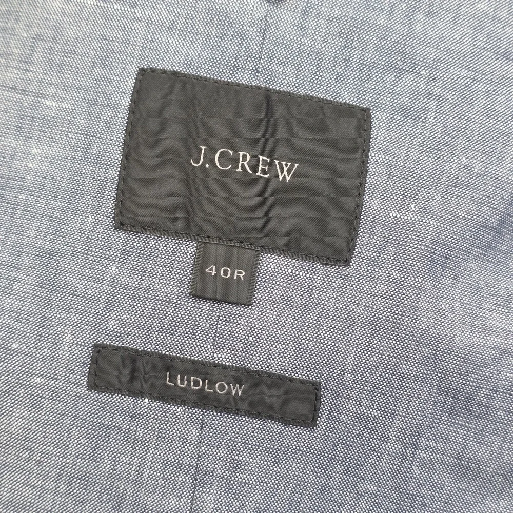 J.Crew Ludlow Somelos Blazer Men's 40R Gray-Blue Linen Blend 2-Button